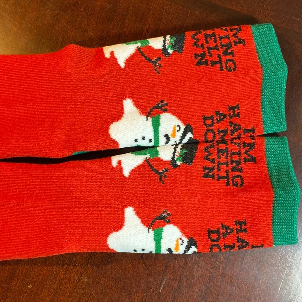 3 - Pack Christmas Novelty Crew Socks – Snowman, Polar Bear & Striped Tree NWOT
